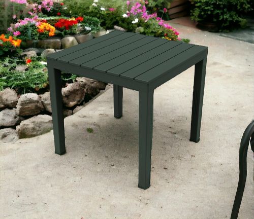 Tavolo da esterno Vicenza, Tavolo quadrato da giardino, Tavolino fisso indoor e outdoor, 100% Made in Italy, 100% Made in Italy, 78x78h72 cm, Antracite