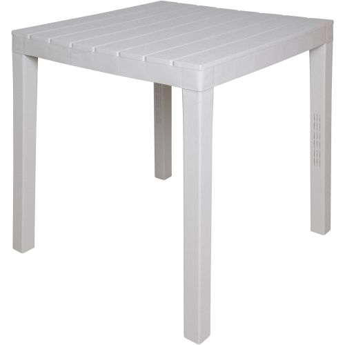 Tavolo da esterno Vicenza, Tavolo quadrato da giardino, Tavolino fisso indoor e outdoor, 100% Made in Italy, 100% Made in Italy, 78x78h72 cm, Bianco