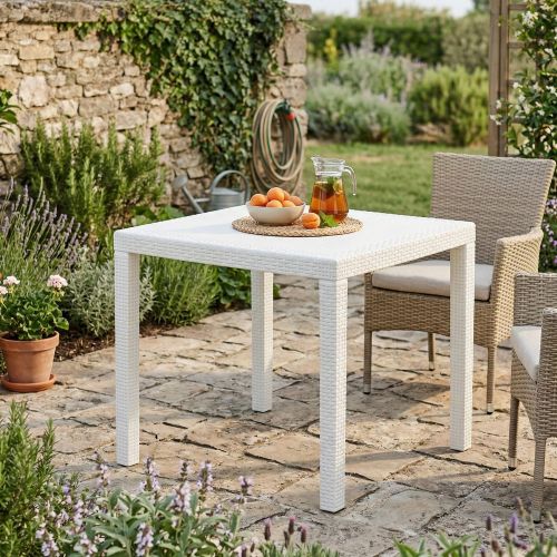 Tavolo da giardino 4 posti 79x79cm bianco - Angelico