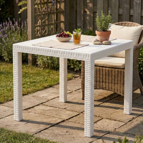 Tavolo da giardino 6 posti 80x80cm bianco - Acqua