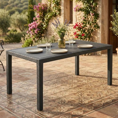 Tavolo da giardino 8 posti 138x78cm antracite - Arca