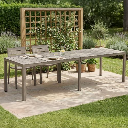 Tavolo da giardino allungabile 8-12 posti 146-292x86cm tortora - Campana