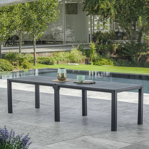 Tavolo da giardino allungabile 8-12 posti 147-294x90cm antracite - Brossard