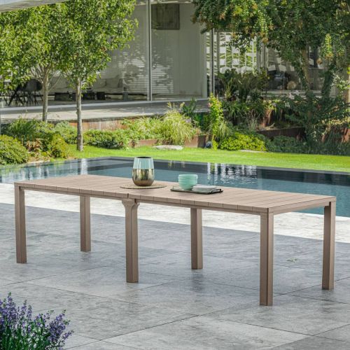 Tavolo da giardino allungabile 8-12 posti 147-294x90cm tortora - Brossard