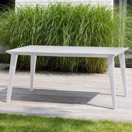 Tavolo da terrazza 6 posti 157x98cm bianco - Brockville