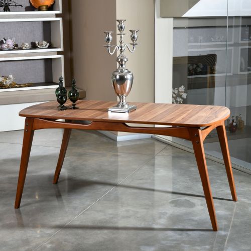 Tavolo Fisso Marrone Noce 6 Posti Forma Rettangolare 160x80x75h cm, Peso Supportato 120 kg - Pretoro