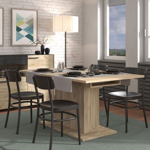 Tavolo Fisso Marrone Noce 6 Posti Forma Rettangolare 160x91.5x76h cm, Materiale Piano in Legno Nobilitato - Siano