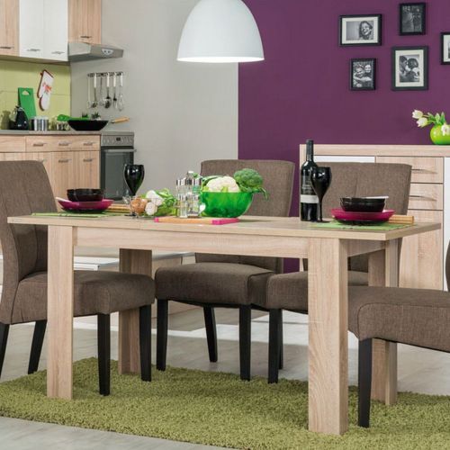 Tavolo Fisso Marrone Rovere 6 Posti Forma Rettangolare 120x80x74.5h cm, Materiale Piano in Legno Nobilitato - Uscio