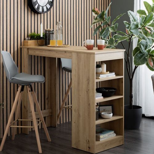 Tavolo Fisso Marrone Rovere Nodi 2 Posti Forma Rettangolare 120x50x105h cm, Materiale Piano in Legno Nobilitato - Sedriano