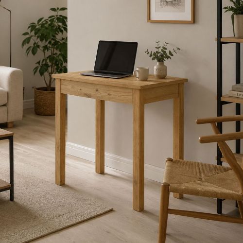 Tavolo Fisso Marrone Rovere Nodi 4 Posti Forma Quadrato 75x55x76h cm, Sfumatura Colore Struttura Rovere Nodi - Loda