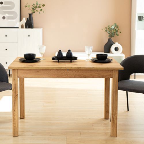 Tavolo Fisso Marrone Rovere Nodi 6 Posti Forma Rettangolare 120x70x76h cm, Sfumatura Colore Struttura Rovere Nodi - Litabana