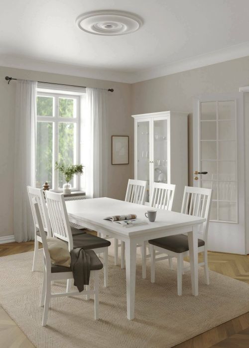 Tavolo fisso Morgane, Ripiano da cucina, Consolle per sala da pranzo, Ripiano rettangolare fisso, 95x180 h76 cm, Bianco