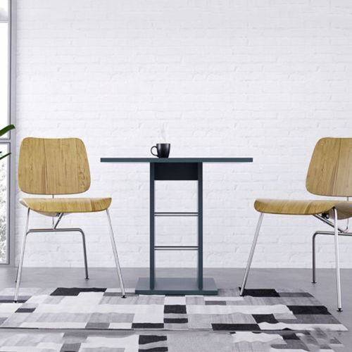 Tavolo Fisso Nero Antracite 4 Posti Dettagli in Metallo 76x76x74h cm, Forma Quadrato - Livala