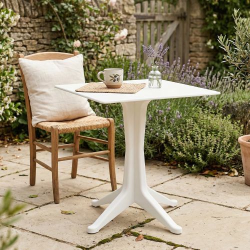 Tavolo per terrazzo 6 posti 70x70cm bianco - Agostini