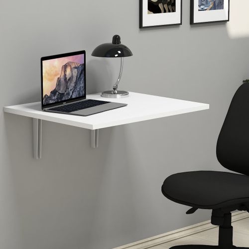 Tavolo Pieghevole Bianco Grigio un Posto Forma Rettangolare 60x50x2h cm, Peso Supportato 20 kg - Lessolo