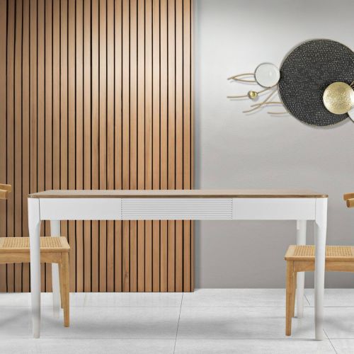 Tavolo rettangolare 8 posti bianco e marrone 180x60cm - Dindga