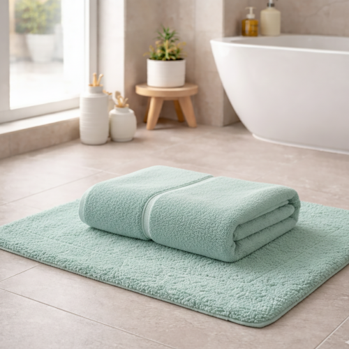 Telo Bagno Azzurro Tiffany 100% Puro Cotone, Sfumatura Colore Struttura Tiffany - Sanamasa Luxury