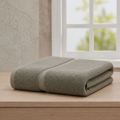 Telo Bagno Grigio Pietra 100% Puro Cotone, Sfumatura Colore Struttura Pietra - Sanaza Luxury
