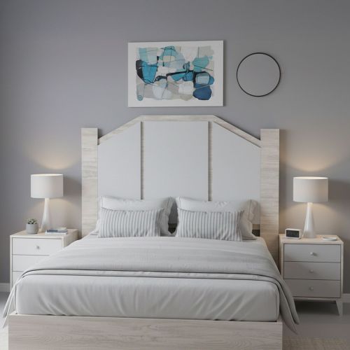 Testiera Letto Bianco Bianco Anticato 248x33 cm, Colore Struttura Bianco - Genzone