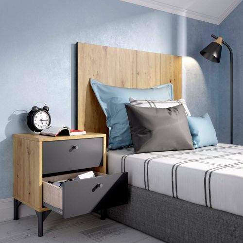 Testiera letto Lily, 99x3h61 cm, Rovere e Antracite