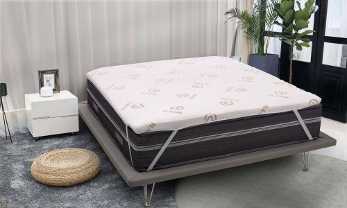 Topper matrimoniale Lucilla, Topper rinnova materasso sfoderabile in Memory Foam e fibre di Rame, 100% Made in Italy, Anti acaro e Anallergico, Cm 160x200h5