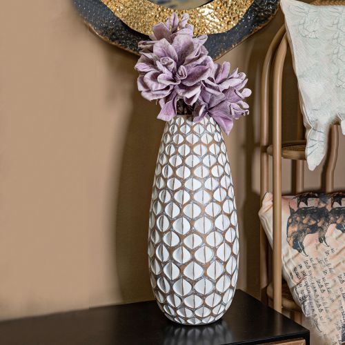 Vaso Beige Bianco Crema Colore Struttura Bianco Diametro 8 cm, Sfumatura Colore Struttura Crema - Barati