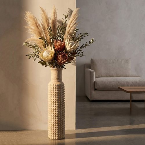 Vaso Beige Finitura Effetto Sabbia Diametro 18 cm, - Fatenoti