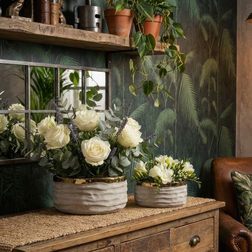 Vaso Beige oro Finitura Naturale Colore Struttura oro, - Leonar