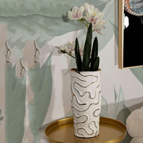 Vaso Bianco oro Colore Struttura oro, - Banenoha