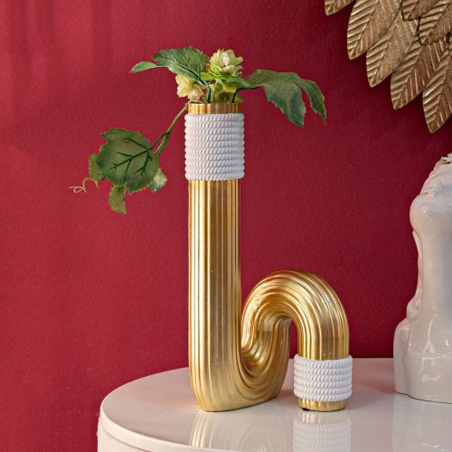 Vaso Bianco oro Colore Struttura oro, - Elide