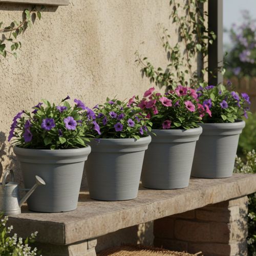 Vaso- Grigio set 4 Vasi, Made in Italy - Townley