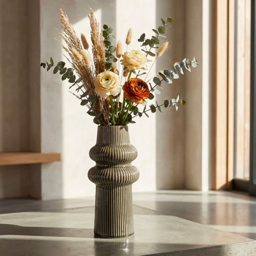 Vaso Marrone Nero Colore Struttura Nero Diametro 5.5 cm, - Gahare