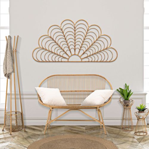 Vaso Marrone Rovere Portavaso Finiture in Rattan Materiale Struttura in Plastica, Sfumatura Colore Struttura Rovere - Damesala