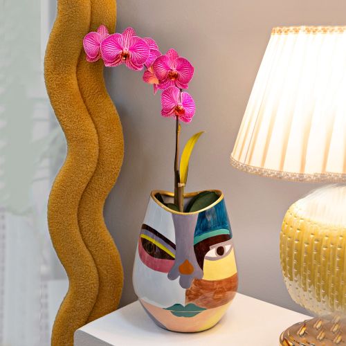 Vaso Multicolore Disegno Moderno Diametro 11 cm, - Basesaso