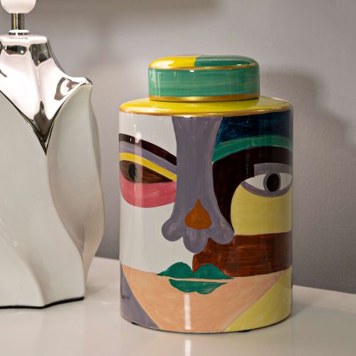 Vaso Multicolore Disegno Moderno Diametro 8 cm, - Basa