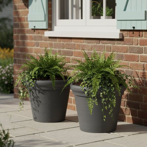 Vaso- Nero Antracite set 2 Vasi, Made in Italy - Lou