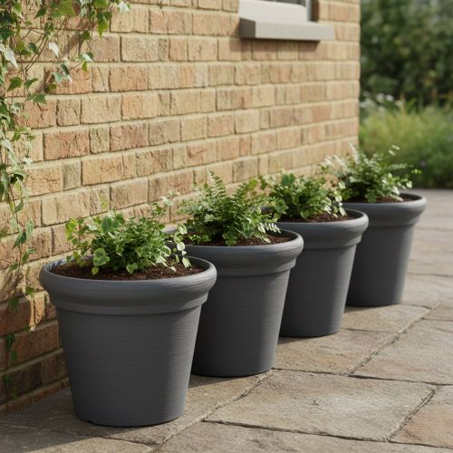 Vaso- Nero Antracite set 4 Vasi, Made in Italy - Lou