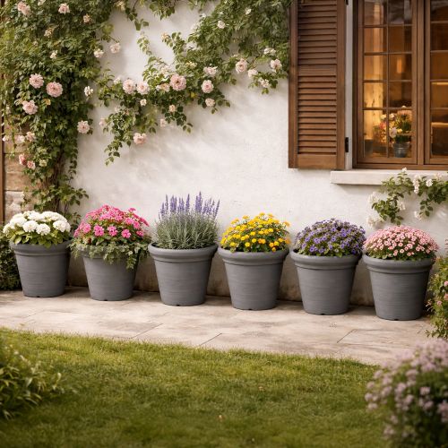 Vaso- Nero Antracite set 6 Vasi, Made in Italy - Lou