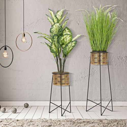 Vaso oro Nero set 2 Vasi, Portavasi Rimovibili Colore Struttura Nero, - Copan