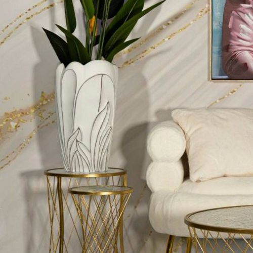 Vaso Tramigna, 29x29 h48 cm, Bianco