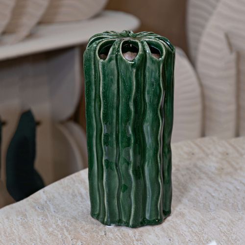 Vaso Verde Disegno con Cactus, - Basi