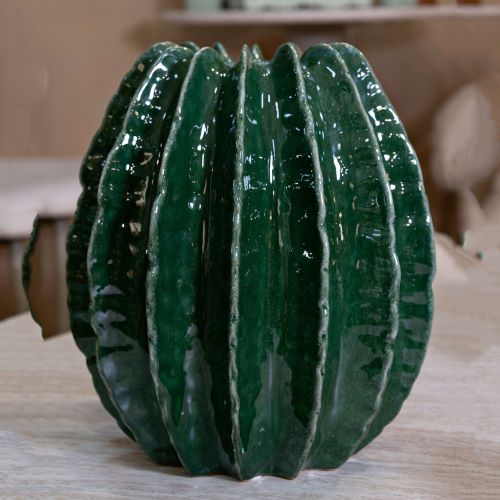 Vaso Verde Disegno con Cactus Diametro 9 cm, - KohYao