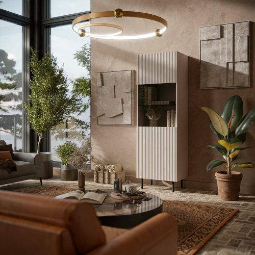 Vetrina Luzzana, 60x42 h183 cm, Beige