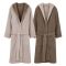 Accappatoio Beige Crema Marrone100% Cotone Egiziano a fibra lunga pettinato Reversibile Con cappuccio, Taglia XXL - Sekate Luxury