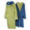 Accappatoio blu Indaco Verde Menta 100% Cotone Egiziano a fibra lunga pettinato Reversibile Con cappuccio , Taglia L/XL - Sefane Luxury