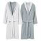 Accappatoio Grigio Chiaro Grigio Scuro 100% Cotone Egiziano a fibra lunga pettinato Reversibile Con cappuccio , Taglia S/M - Selesi Luxury