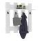 Appendiabiti Bianco 4 Ganci Installazione a Muro 70h cm, - Serpico