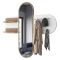 Appendiabiti Bianco Marrone Rovere con Specchio 9 Ganci 120h cm, Installazione a Muro - Guardia