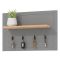Appendiabiti Grigio Scuro Marrone Rovere set Fissaggio a Muro Incluso 4 Ganci 57h cm, Installazione a Muro - Mediglia