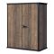 Armadio da Esterno Marrone Noce Nero Cassetti 2 Ripiani 140x74x170h cm, Apertura Battente - Langdon